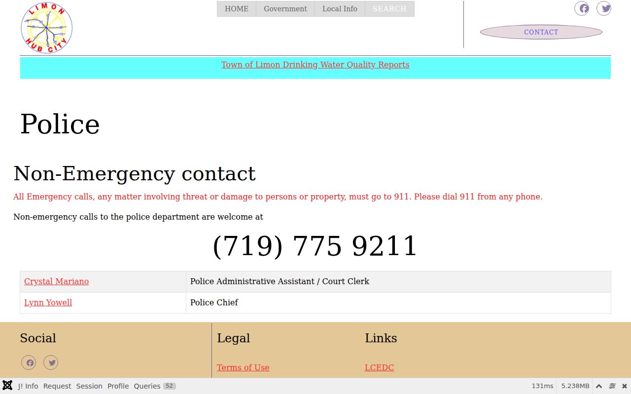 Limon warrant records police and court clerk contacts