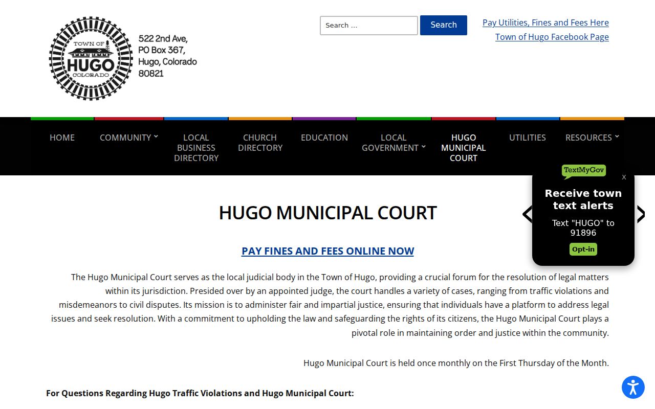 Hugo warrant records Municipal Court route in Lincoln County