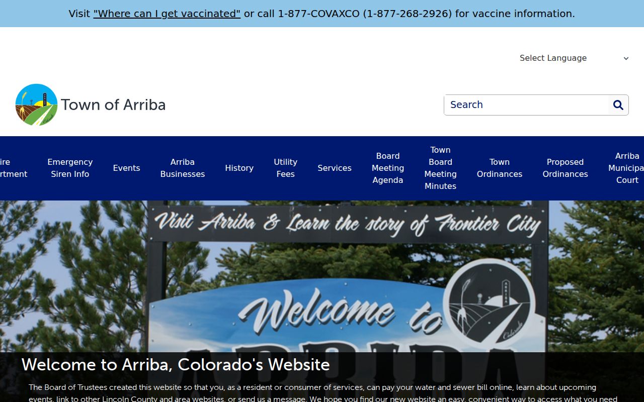 Arriba warrant records Municipal Court and Town Hall route