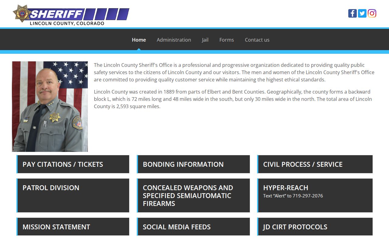Lincoln County warrant records Sheriff home page